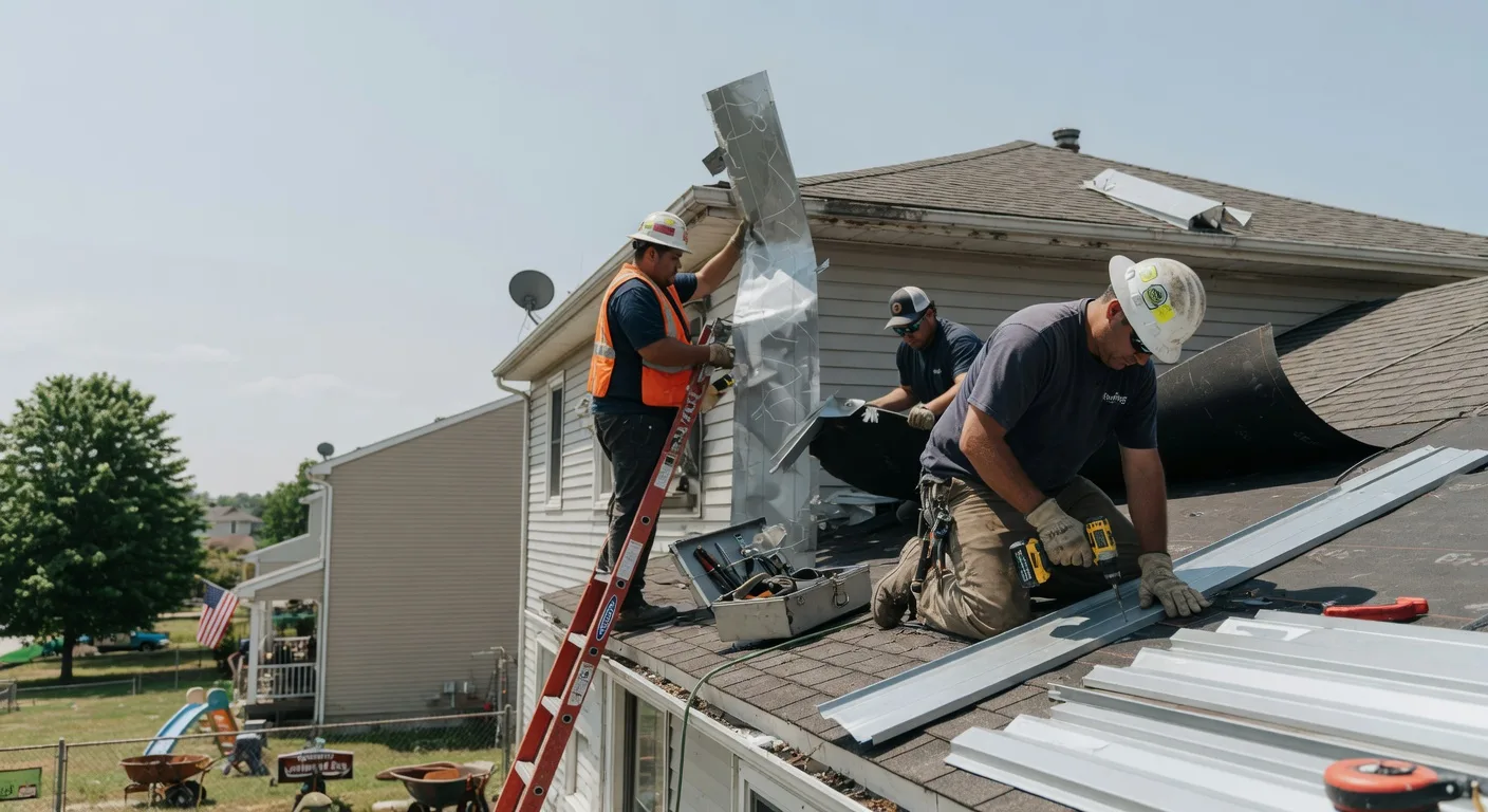 Storm Damage Metal Roof Repair in Karns City, PA